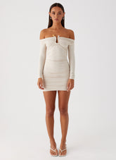 Rudy Long Sleeve Mini Dress - Ivory
